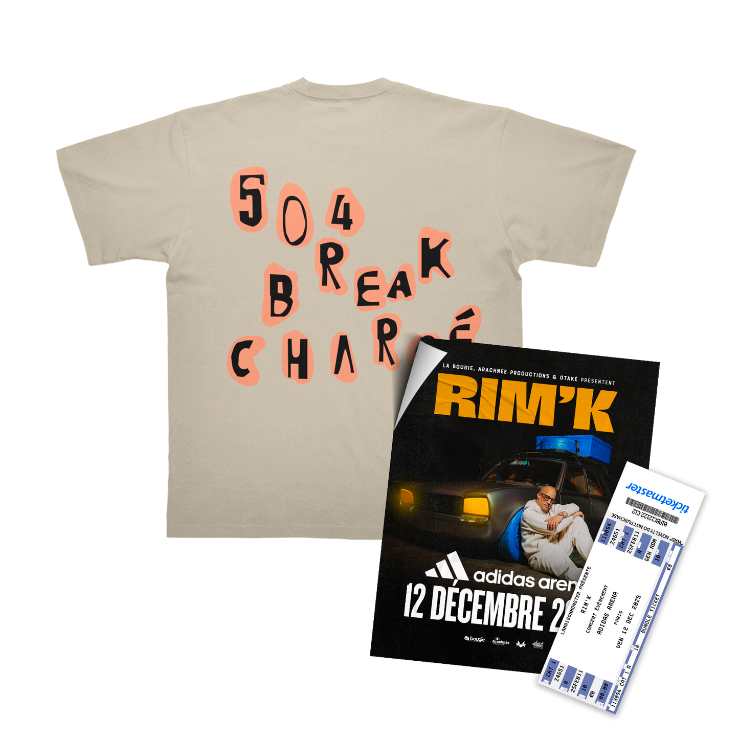 T-SHIRT "504 BREAK CHARGÉ" + PLACE DE CONCERT (OPTION)