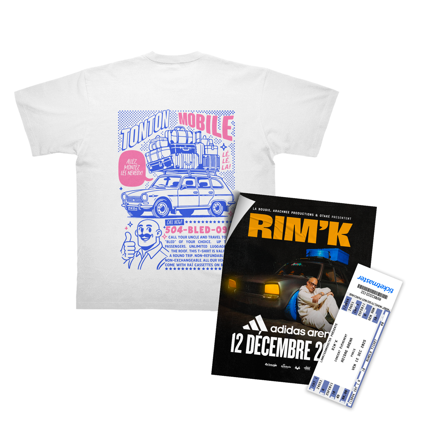 T-SHIRT "TONTON MOBILE" + PLACE DE CONCERT (OPTION)